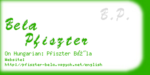 bela pfiszter business card